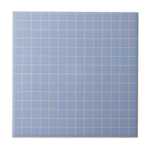 Cool Soft Purple & Sage Green Checkered Pattern Ceramic Tile