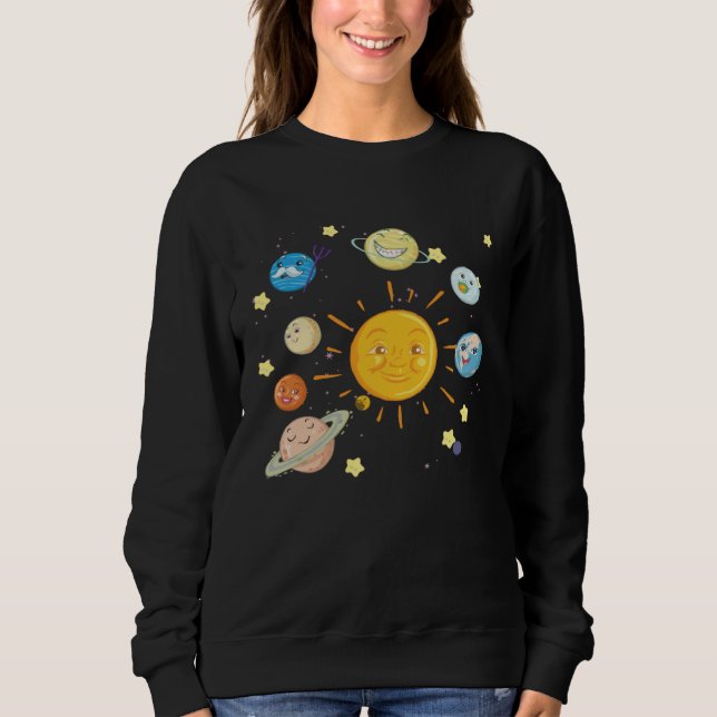 Cool Solar System for Men Women Kids Sweatshirt (Front)