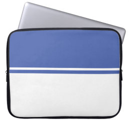 Cool Sophisticated Blue White Color Block Stripes Laptop Sleeve