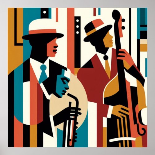 Cool Sophisticated Harlem Renaissance Trio Poster