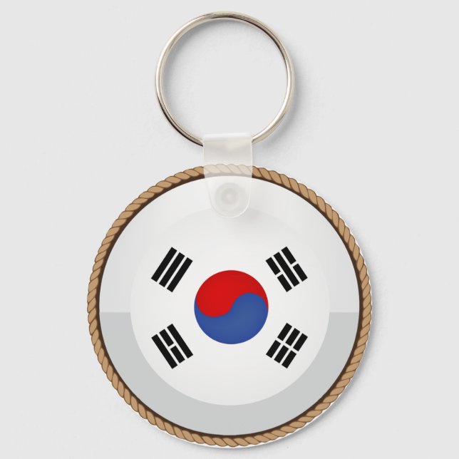 Cool South Korea Flag Seal Keychain (Front)