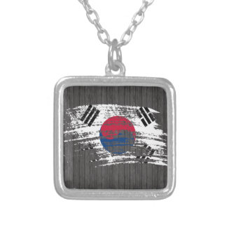 Cool South Korean flag design Silver Plated Necklace