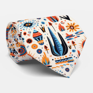 Cool Southwestern Boho tiled pattern Neck Tie