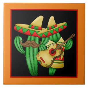 cool Southwestern cactus decor Ceramic Tile