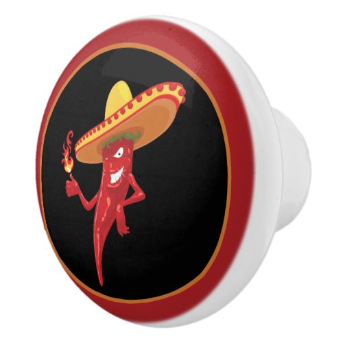 cool Southwestern pepper decor Ceramic Knob