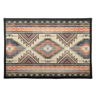 Cool Southwestern Style with Black Frame Cloth Placemat