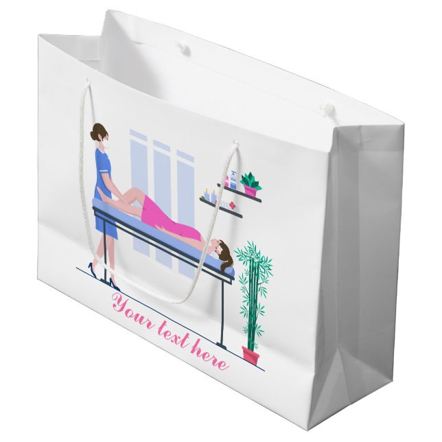 cool spa party lovers add text Large Gift Bag (Front Angled)