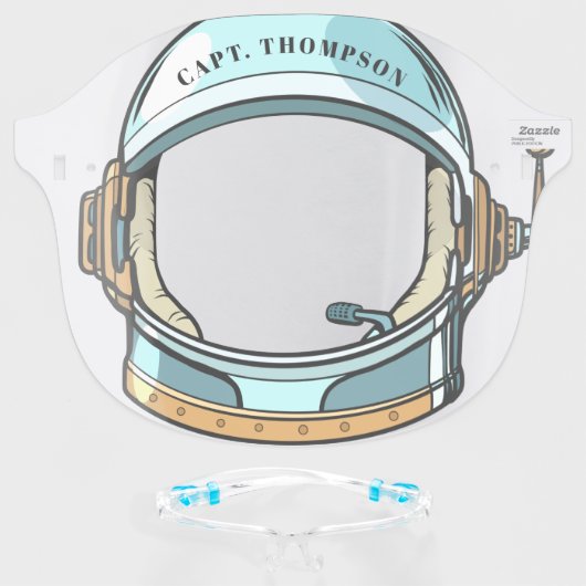 Cool Space Astronaut Helmet Face Shield (Front w/Glasses)