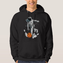 Cool Space Astronaut Playing Bowling Graphic Desig Hoodie