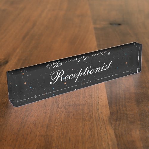 Cool Space Background Receptionist Desk Name Plate