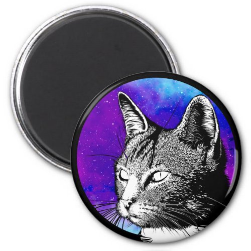 Cool Space Cat Nebula Magnet