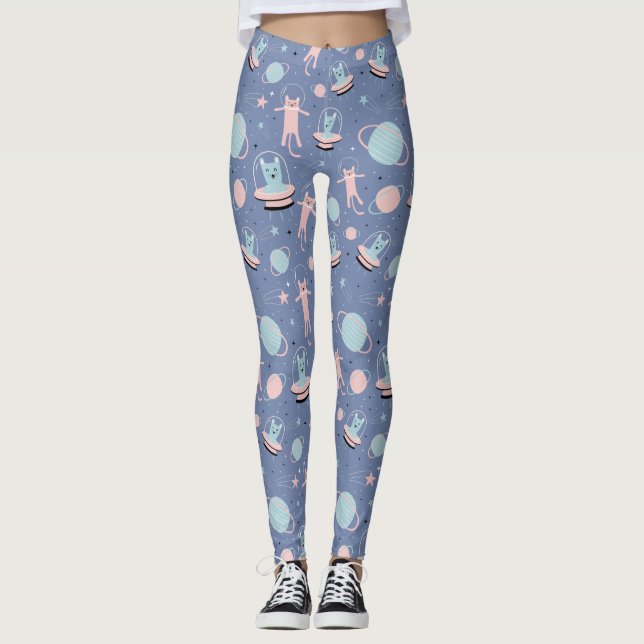Cool Space Cats Leggings (Front)