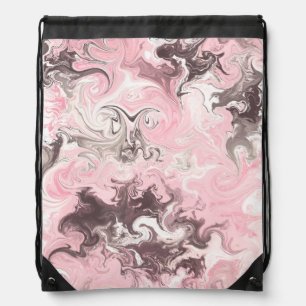 Cool Space Cosmic Pink Black Multi-color Big Bang Drawstring Bag