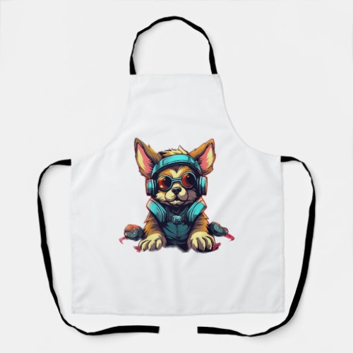 Cool space dog design Classic T_Shirt Apron