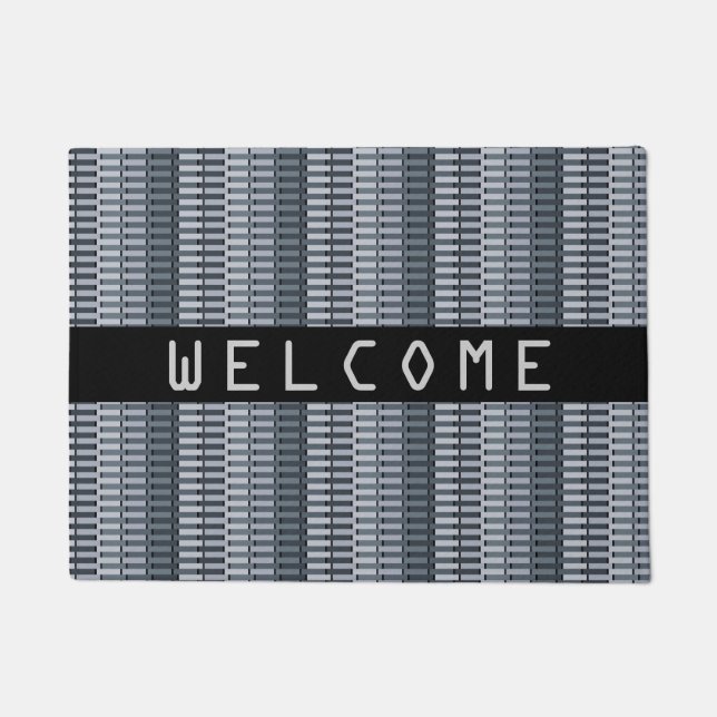 COOL Space Gray Contemporary Abstract Pattern Doormat (Front)
