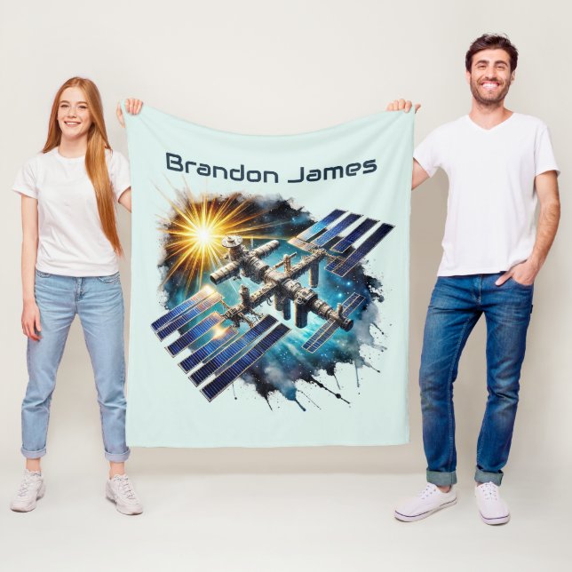 Cool space lovers add name fleece blanket (In Situ)