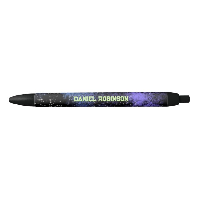 Cool Space Night Sky Script Name Monogram Pen (Front)