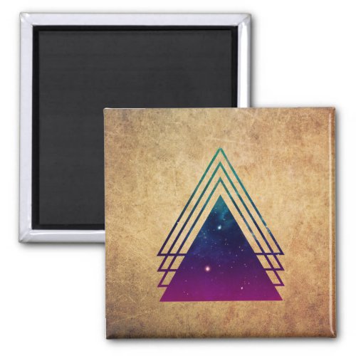 Cool Space Triangles on Grunge Background Magnet