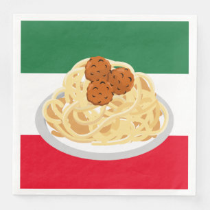 cool spaghetti meatballs party paper dinner napkins