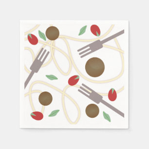 Cool Spaghetti Meatballs Pattern Napkins