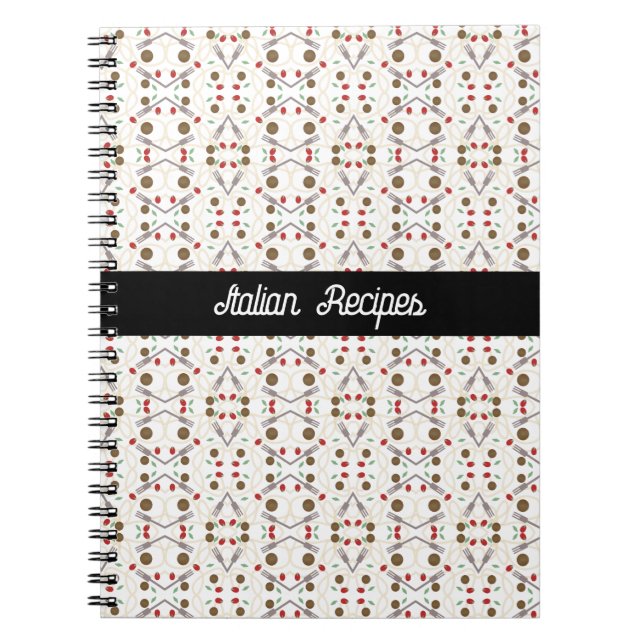 Cool Spaghetti Meatballs Pattern Notebook (Front)