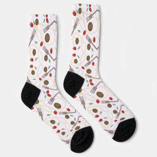 Cool Spaghetti Meatballs Pattern Socks