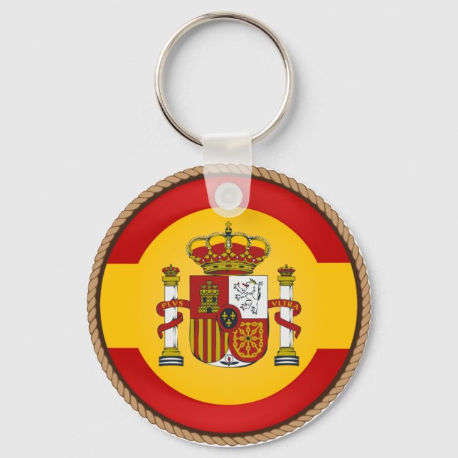 Cool Spain Flag Seal Keychain (Front)