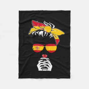Cool Spanish Coffee Mama Mom Girl Sis Aunt Spain F Fleece Blanket