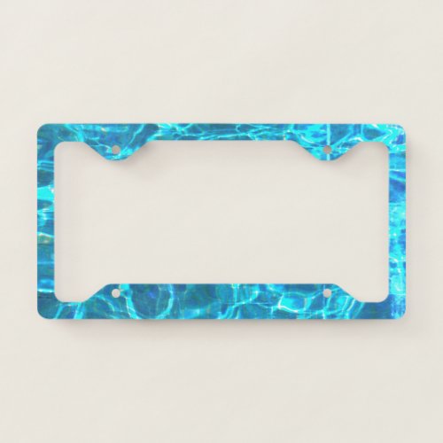 Cool Sparkling Water Pattern Blue Ocean Pool Beach License Plate Frame