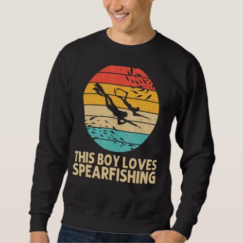 Cool Spearfishing For Boys Kids Ocean Diving Spear Sweatshirt