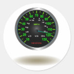 Cool Speedometer Emblem Classic Round Sticker