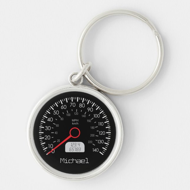 Cool Speedometer Personalized Key-chain Keychain (Front)