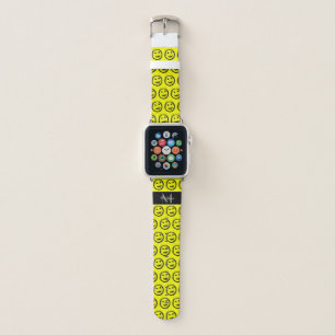 Cool Spilled Stained Happy face Monogram Apple Watch Band