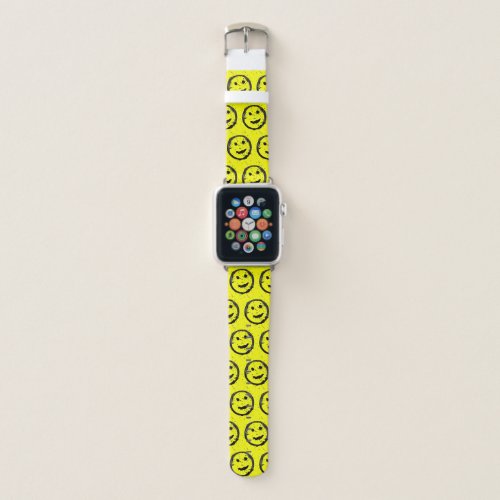 Cool Spilled Stained Happy face pattern Apple Watch Band