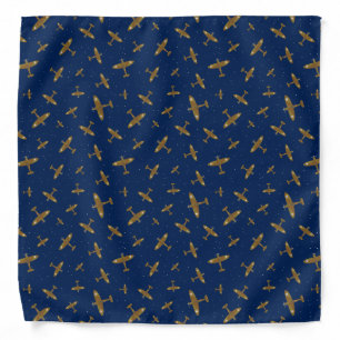 Cool Spitfire Pattern Navy Blue Bandana