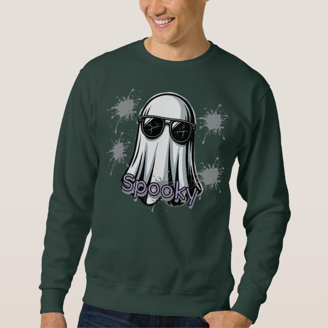 Cool Spooky Ghost T-Shirt Sweatshirt (Front)