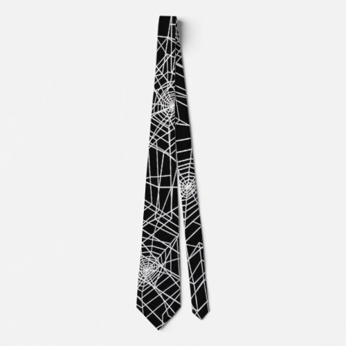 Cool Spooky Spider Web Satin Necktie