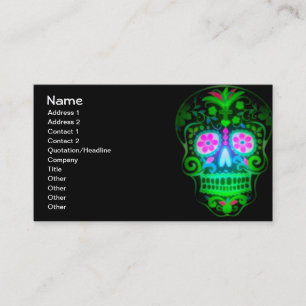 Cool Spooky Sugar Skull Vintage Retro Art Business Card