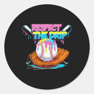 Cool Sport Baseball Home Plate Drip With Sprinkles Classic Round Sticker
