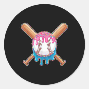 Cool Sport Baseball Home Plate Drip With Sprinkles Classic Round Sticker