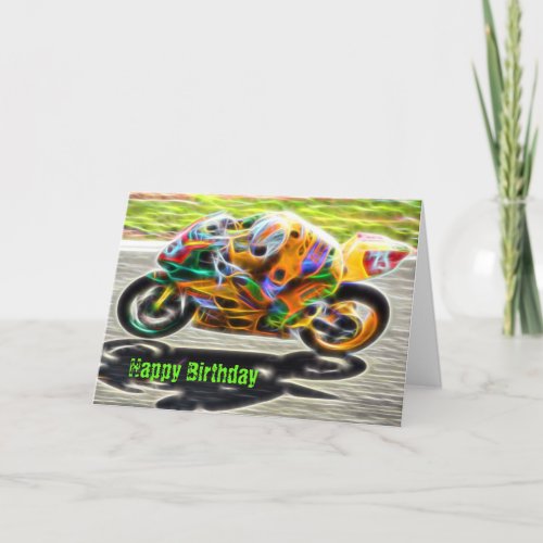 Cool Sport Bike Motorcycle Birthday Card