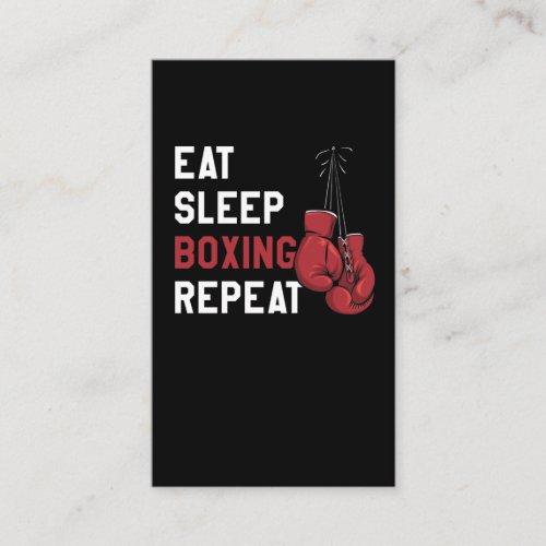 Cool Sports Eat Sleep Boxing Repeat Business Card