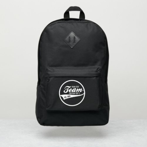 Cool Sports Team Retro Logo Custom Team Name Port Authority Backpack