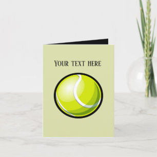 Cool sports tennis ball add message letterpress thank you card