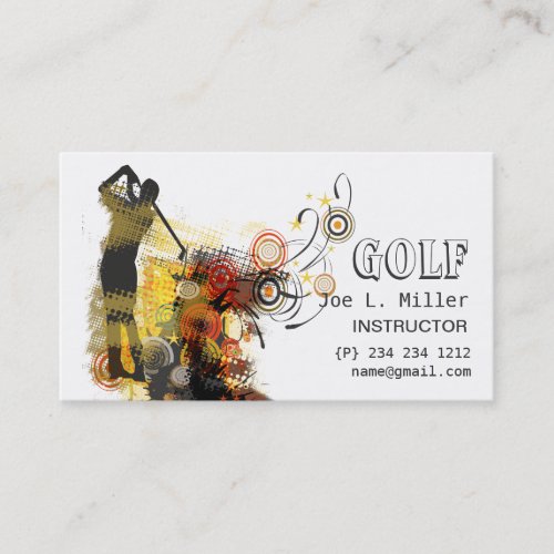 Urban Grunge Modern Golf Business Card Template