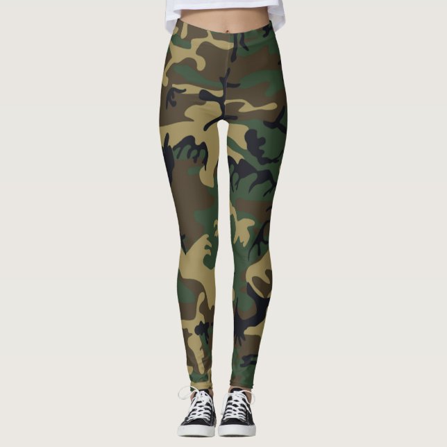Cool Sporty and Stylish Camouflage Pattern Leggings (Front)