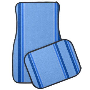 Cool Sporty Blue Lines Set of Car Mats