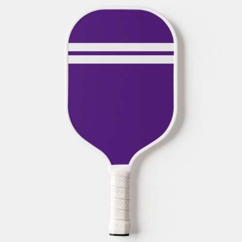 Cool Sporty Fun Royal Purple Two Top White Stripes Pickleball Paddle