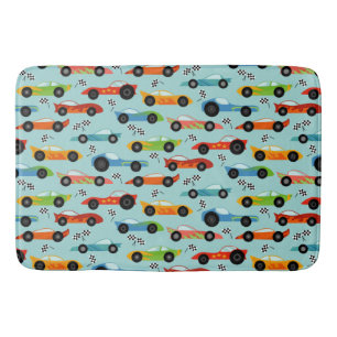 Cool Sporty Race Cars Kids Bath Mat