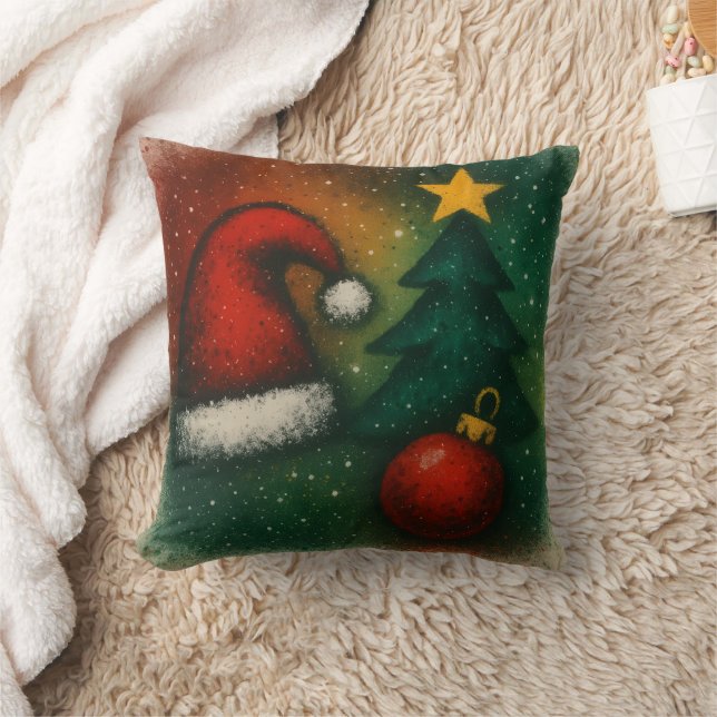 cool spray art christmas throw pillow (Blanket)